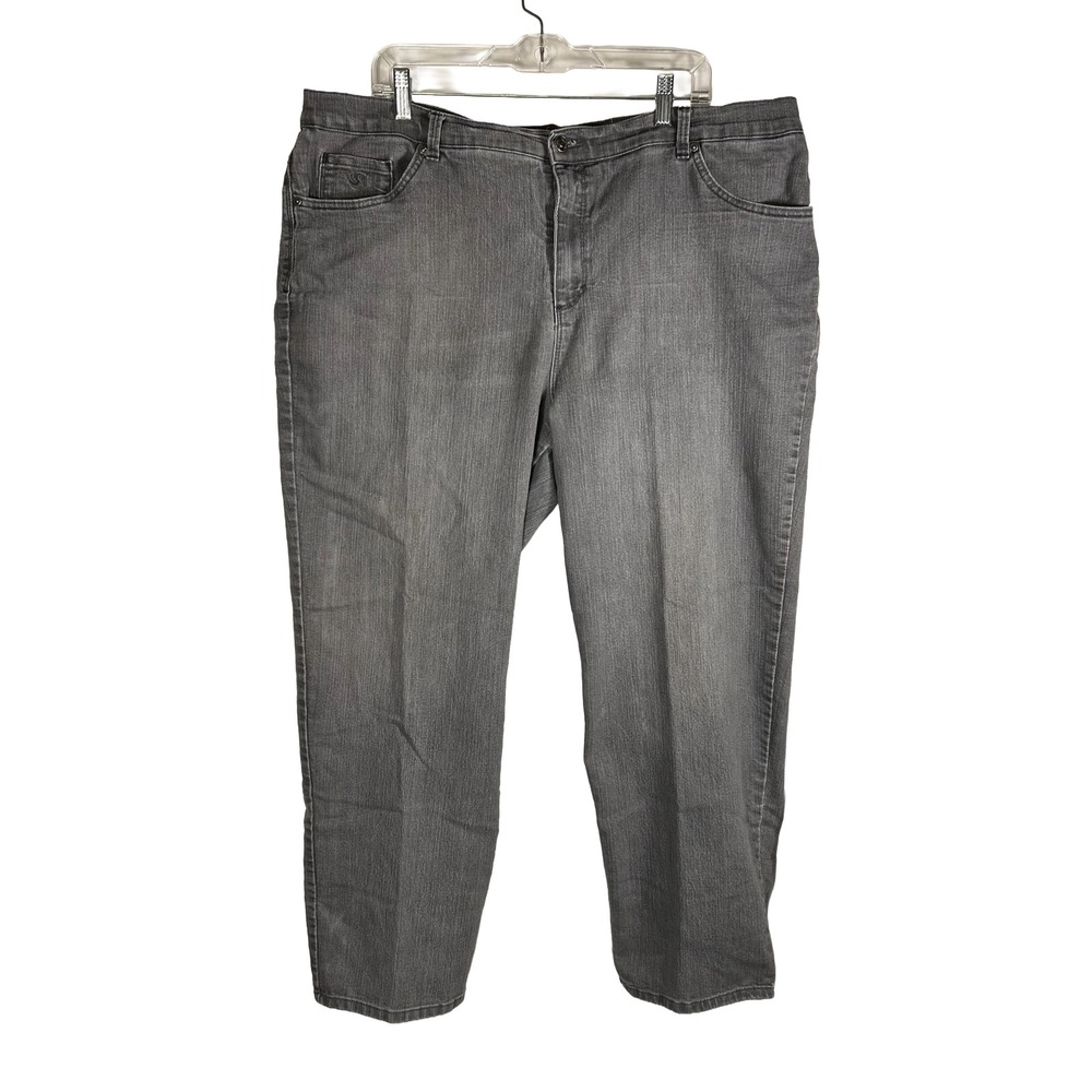 Gloria Vanderbilt Amanda Gray High Rise Tapered Leg Jeans Womens Plus Size 22W